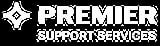 Premier Support Services logo with white text and four-pointed star icon on black background